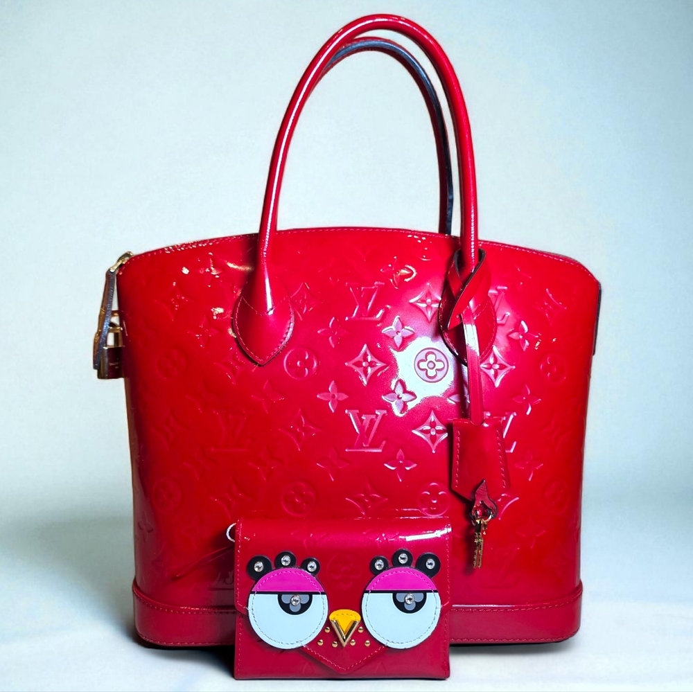 Louis Vuitton Bundle Lockit Bag & Limited Edition Lovely Bird Wallet Red Vernis